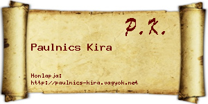 Paulnics Kira névjegykártya